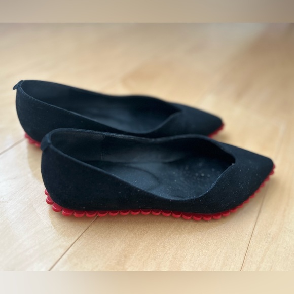 Suede black flats with red sole - Picture 4 of 5